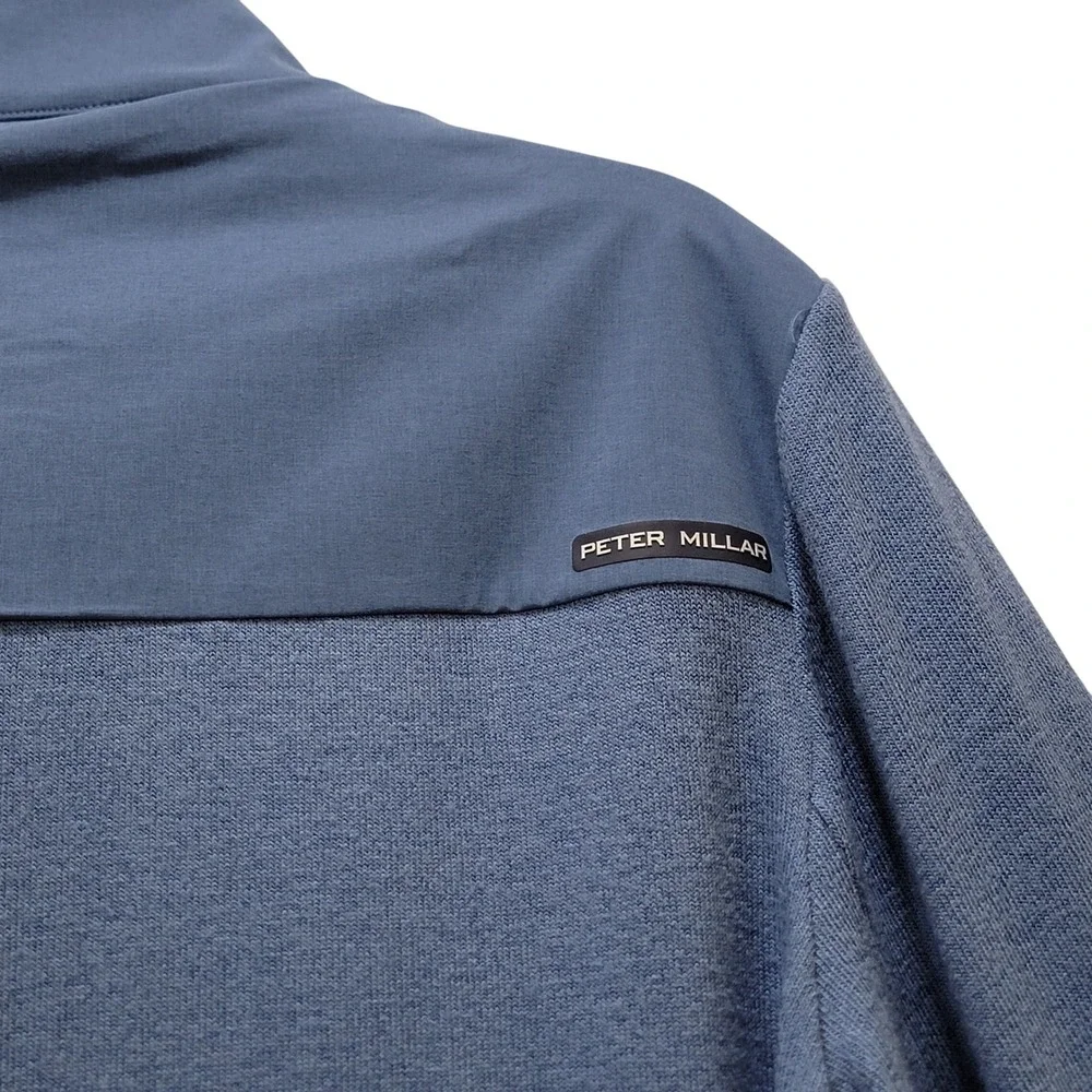 NEW Peter Millar Solstice Performance Hybrid Full-Zip Cardigan OceanBlue Mens XL